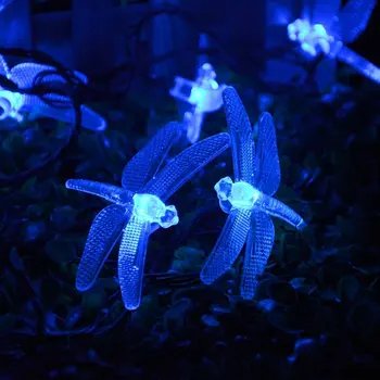 Dragonfly Saulės String Šviesos 20 LED Vandeniui Pasakų Apšvietimas vidaus/Lauko Sodo Kiemo Vestuves Atostogų Apdaila