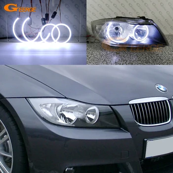 BMW 3 Serijos E90 E91 prieš IGS 2005 m. 2006 m. 2007 m. 2008 m. Puikus, Itin ryškių COB led angel eyes halo žiedai Automobilių stilius Dienos Šviesą