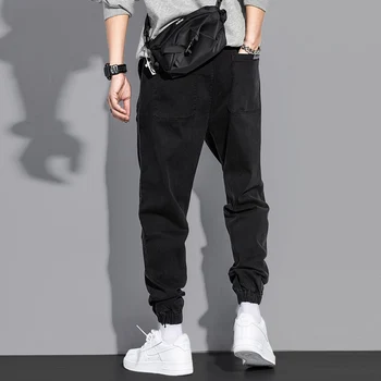 Rudenį Naujai Mados Vyrų Džinsai Aukštos Kokybės Palaidi Tinka Atsitiktinis Krovinių Kelnės Japonijos Derliaus Dizaineris Streetwear Hip-Hop Poilsiu