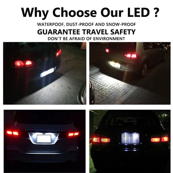 1 Pora LED Automobilių Licencijos Numerio Plokštelės Lemputės VW Golf3 Jetta už Skoda Octavia I Auto Apšvietimo Licencijos Plokštės Dalys
