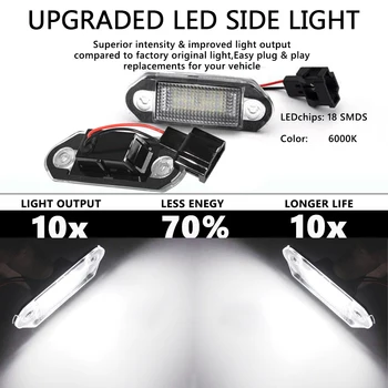 1 Pora LED Automobilių Licencijos Numerio Plokštelės Lemputės VW Golf3 Jetta už Skoda Octavia I Auto Apšvietimo Licencijos Plokštės Dalys