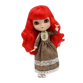 LEDINIS Lėlės bendras lėlės raudoni garbanoti plaukai gamyklos BL1248 ji tinka kosmetikos 