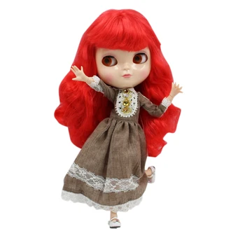 LEDINIS Lėlės bendras lėlės raudoni garbanoti plaukai gamyklos BL1248 ji tinka kosmetikos 