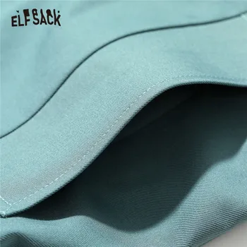 ELFSACK Žalia Kietas Vieną Krūtinėmis Atsitiktinis Moterų Tranšėjos Paltai,2020 M. Rudenį ELF Grynas Visą Rankovės korėjos Office Ponios Kasdien Outwear