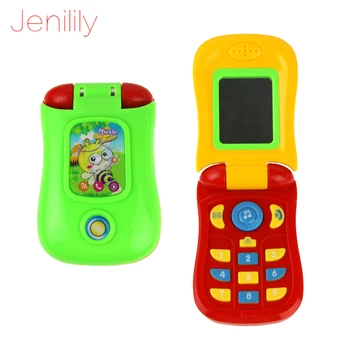 Jenilily 1003 Juokinga Flip telefonas žaislas vaiko Mokymosi Tyrimas Muzikos Garso telefonas Švietimo Žaislas mobilųjį telefoną elektros žaislas vaikas