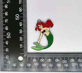 Karšto Pardavimo 10 vnt Animacinių filmų Mermaid princesė Metalo Pakabukai 