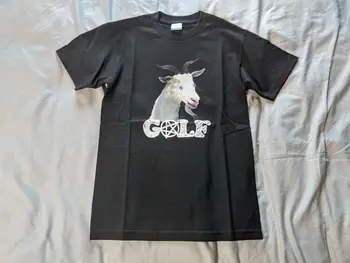 Golfo Wang Mens Trumpas Rankovės Ožkos Grafinis Tee Marškinėliai Mc7 Juoda Maža Nwt