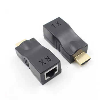 4K 3D, HDMI 1.4 30M Plėstuvu, RJ45 Virš Cat 5e/6 Tinklo LAN Ethernet Adapter