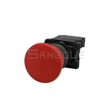Atviros Skylės 22MM XB5-AC42 Raudona Plastiko Grybo Galva iš Naujo Plastiko Mygtukas Jungiklis neprivaloma 1NC Akimirksnį (2VNT)