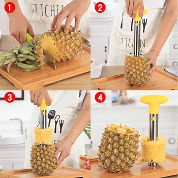 1PCS Ananasų skustukas nerūdijančio plieno Virtuvės reikmenys Kūrybos vaisius supjaustyti Virtuvės reikmenys Slicer Parer Geriausia Pardavimo