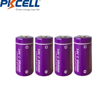 4Pcs PKCELL 3,6 V C dydžio Ličio Baterija ER26500 9000Mah Li-SOCl2 Baterija Baterijos Bateries
