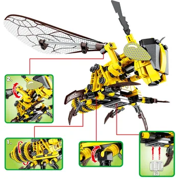 Blokai Modeliavimas Vabzdžių Vertus Bičių Dragonfly Dėlionė 