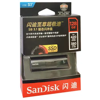 SanDisk Extreme PRO USB3.1 Kietojo Flash Drive128GB 256 GB 420MB/s Super Greitai Kietojo kūno savybių, USB 