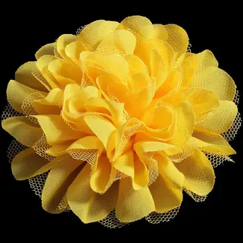 120pcs/daug 12CM 20colors Purus Šifono Tinklelio Nėriniai Gėlės, Skirtas Vaikų Plaukų Aksesuarai Dirbtinis Audinys Gėlių Kaspinai