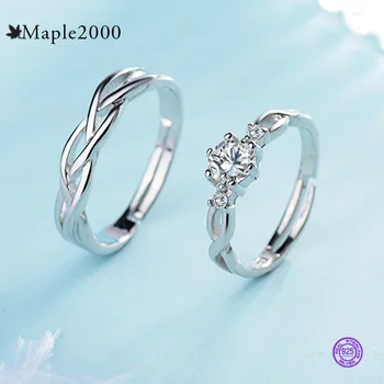 Vyriški žiedas pora 925 Sterlingas sidabro moterų žiedai atidarymo pora asmenybės žavesio Meilės žiedas paprasta Baudos juvelyrikos Mėgėjams