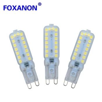 Foxanon 6Pcs 110V, 220V G9, LED Lempos Lemputė 2835 SMD LED Šviesos Pritemdomi 3W 5W 7W Kukurūzų Svogūno Luz Dėmesio Pakeisti Halogeninės Apšvietimas