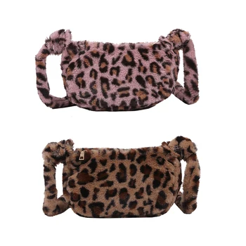 Mados Išskirtinį Pirkinių Krepšys Moterims Pliušinis Crossbody Maišelį Moterų Leopard Gyvūnų Spausdinti Peties Diržas Rankinės