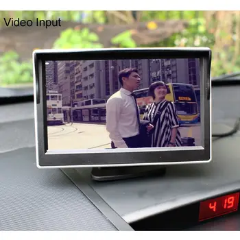 GreenYi 5 Colių Automobilių TFT Spalvotas skystųjų kristalų (LCD Galinio vaizdo Ekranas Skaitmeninis Ekranas Paramos VCD, DVD ir GPS Kamera su 2 Video Įėjimai