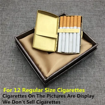 Mados Stilius Metų Vyras Kišenėje 12 Cigarečių Dėžės Atveju Gryno Vario Klasikinis Žalvario Mažų Cigarečių Dėžių Laikikliai Rūkymas Dėžės