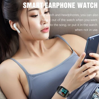 LIGE Belaidės Ausinės Smart Watch Vyrų, Moterų Širdies ritmo Pedometerthat Sporto žiūrėti Smartwatch klausosi muzikos, o naudojasi