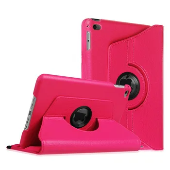 360 Laipsnių Besisukantis PU Odos Flip Cover Case For iPad Mini 4 mini4 Tablet Atveju Stovas Laikiklis Magnetinis Auto Pabusti A1550 A1538