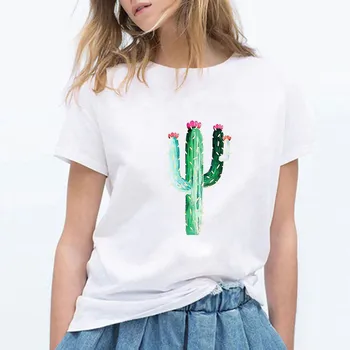 Nauji Marškinėliai Moterims Patogus Estetinės Lapų Spausdinimo Tee Gana Įdomus Retro T-shirt Hip-Hop Grafinis Juokingas Mielas 