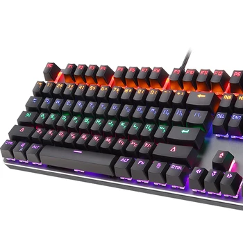 RGB Mechaninė Klaviatūra 104 klavišai rusijos Žaidimų Klaviatūros anglų Mėlyna Jungiklis Planšetinio kompiuterio Darbalaukio VS CK104 klaviatūra