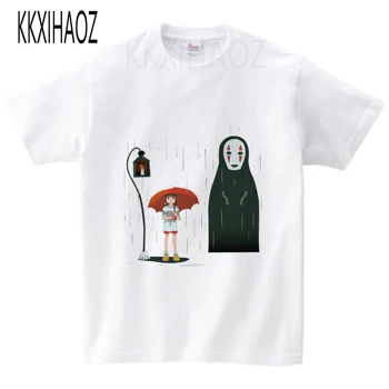 Studio Ghibli Anime Dvasia Toli Kaukė Ne Veido Banko Peach Blossom Animacinių Filmų Marškinėliai Vaikų Berniukų, Mergaičių Vaikai Tee