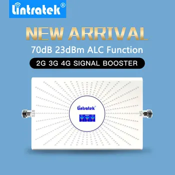 Lintratek 70dB 2G 3G 4G tri band signalo stiprintuvas GSM 900mhz LTE 1800mhz UMTS 2100mhz ALC AGC celll telefonas signalo stiprintuvas -