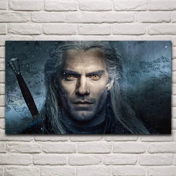 Geralt su kardas meno herojaus portretas kambarį apdaila, namo sienų, audinio meno dekoro plakatai KM028