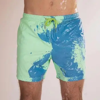 Spalva Pakeisti Plaukimo Glaudės Stebuklinga Vasaros maudymosi Kostiumėliai Paplūdimio maudymosi kostiumėlį Quick Dry Maudymosi Kelnės Atsitiktinis Vyrų Trumpą S-3XL Dydžio