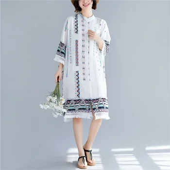 Medvilnės skalbiniai derliaus gėlių plius dydis moterų atsitiktinis palaidų midi vasaros marškinėliai suknelė elegantiškas drabužius 2020 ponios suknelės sundress