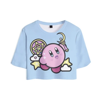 Kirby Atsitiktinis Patogiai Populiarus Susiduria bamba 3D marškinėliai Moteris/mergina Vasaros Rholycrown Trumpas Rankovės 3D kirby marškinėliai mergina Tees