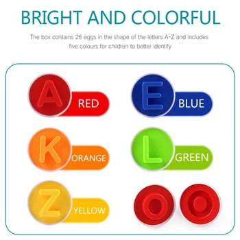 26 anglų kalbos Raides, Suporuoti Kiaušinių Protingas Tvist Kiaušinių 3D Puzzle Žaidimas Vaikams Montessori Mokymo Ugdymo Matematikos Žaislai, Kiaušinio Formos, Žaislai