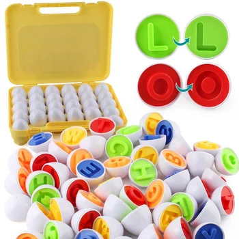 26 anglų kalbos Raides, Suporuoti Kiaušinių Protingas Tvist Kiaušinių 3D Puzzle Žaidimas Vaikams Montessori Mokymo Ugdymo Matematikos Žaislai, Kiaušinio Formos, Žaislai