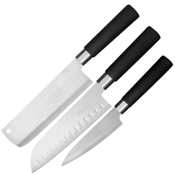 Naujas 3 Gabalus Virtuvės Rinkinys Peilių iš Nerūdijančio Plieno Pjaustymo peilis Japonija Nakiri Santoku Chef peilis Mėsos, Žuvies Peilis, Kepimo Įrankiai