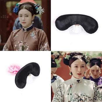 čing dinastijos drabužių priedai kinijos senovės plaukų moterims viršų plaukų karalienė cosplay plaukų gražus princesė plaukų