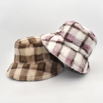FUODRAO Naujas Originalus Žiemos Dirbtiniais Ėriukų Vilnos Kibirą, Skrybėlės Moterims Šiltas Mados Pledas Panama Merginos Skrybėlę Lauko Žvejo Kepurė Vyrams M137