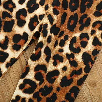 Mada Vaikams Baby Girl Rinkiniai Raukiniai Long Sleeve Top+Leopard Kelnės+Lankelis 3Pcs Kūdikio Mergina, Komplektai, Rudenį, Pavasarį Drabužių 0-4Y