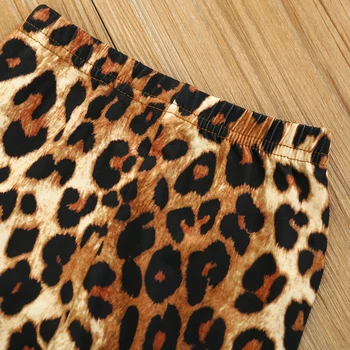 Mada Vaikams Baby Girl Rinkiniai Raukiniai Long Sleeve Top+Leopard Kelnės+Lankelis 3Pcs Kūdikio Mergina, Komplektai, Rudenį, Pavasarį Drabužių 0-4Y