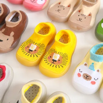 Kūdikių kojinės, Batai Anti-slip Pavasario Animacinių filmų gyvūnų Bateliai Baby Girl berniuko, Minkštas Guminis Padas batų