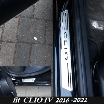 NAUJAS CLIO IV Nerūdijančio Plieno Nusitrinti Plokštė Durų Slenksčio Padengti Apdaila, Automobilių Durų Slenksčio apsaugos Renault CLIO IV CLIO 4 2017 2018 2020 m.
