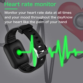 116 Plus Smart Watch Širdies ritmo Smart Apyrankė Sporto Laikrodžiai Smart Juosta atspari Vandeniui Smartwatch 