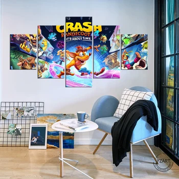 Žaidimas Plakatas Crash Bandicoot 4 Tai Apie Laiko Kūrinys Drobė Sienos Meno Tapybos Gyvenimo Kambario Sienos Dekoras-Neįrėminti