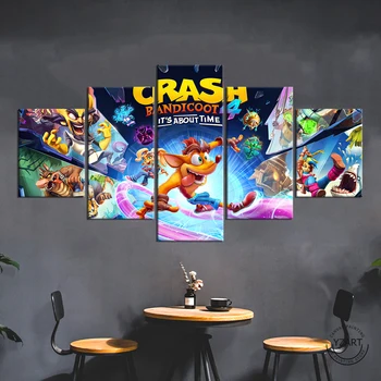 Žaidimas Plakatas Crash Bandicoot 4 Tai Apie Laiko Kūrinys Drobė Sienos Meno Tapybos Gyvenimo Kambario Sienos Dekoras-Neįrėminti
