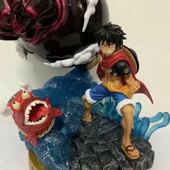 Anime One Piece Konkurencijos Žemės Gladiatorių Luffy Keisti Galvos PVC Veiksmų Skaičius, Žaislai, Kolekcines, Modelis Žaislas, lėlė dovanos 38cm