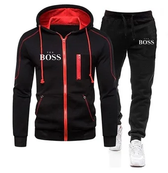 Naujas TAIP boss vyriški kostiumas hoodie + bėgiojimo kelnės Harajuku atsitiktinis sportinę vyrų/moterų sporto mokymo marškinėliai prekės bėgių dilimo