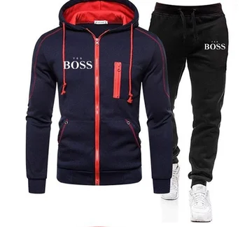 Naujas TAIP boss vyriški kostiumas hoodie + bėgiojimo kelnės Harajuku atsitiktinis sportinę vyrų/moterų sporto mokymo marškinėliai prekės bėgių dilimo