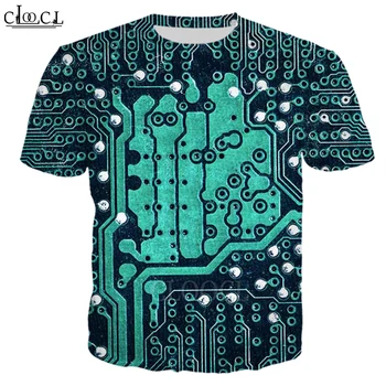 CLOOCL Elektroninių Vasaros T Marškiniai Vyrams, Drabužiai Vyrams, Moterų 3D Spausdinimo Marškinėliai Atsitiktinis Harajuku Streetwear Viršūnes Marškinėlius Tees