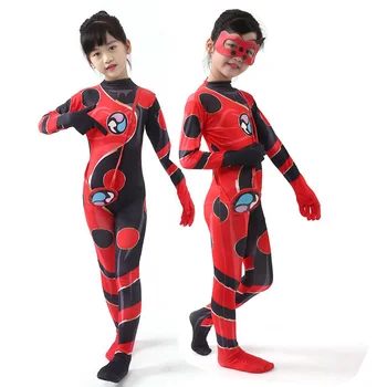 Naujas Išgalvotas Redbug Velykų Cosplay Jumpsuit Halloween Kostiumai berniukams, Mergaitėms, Vaikams, Spandex Raudona klaidą Kostiumai Vaikams, Kostiumo Perukas Krepšys